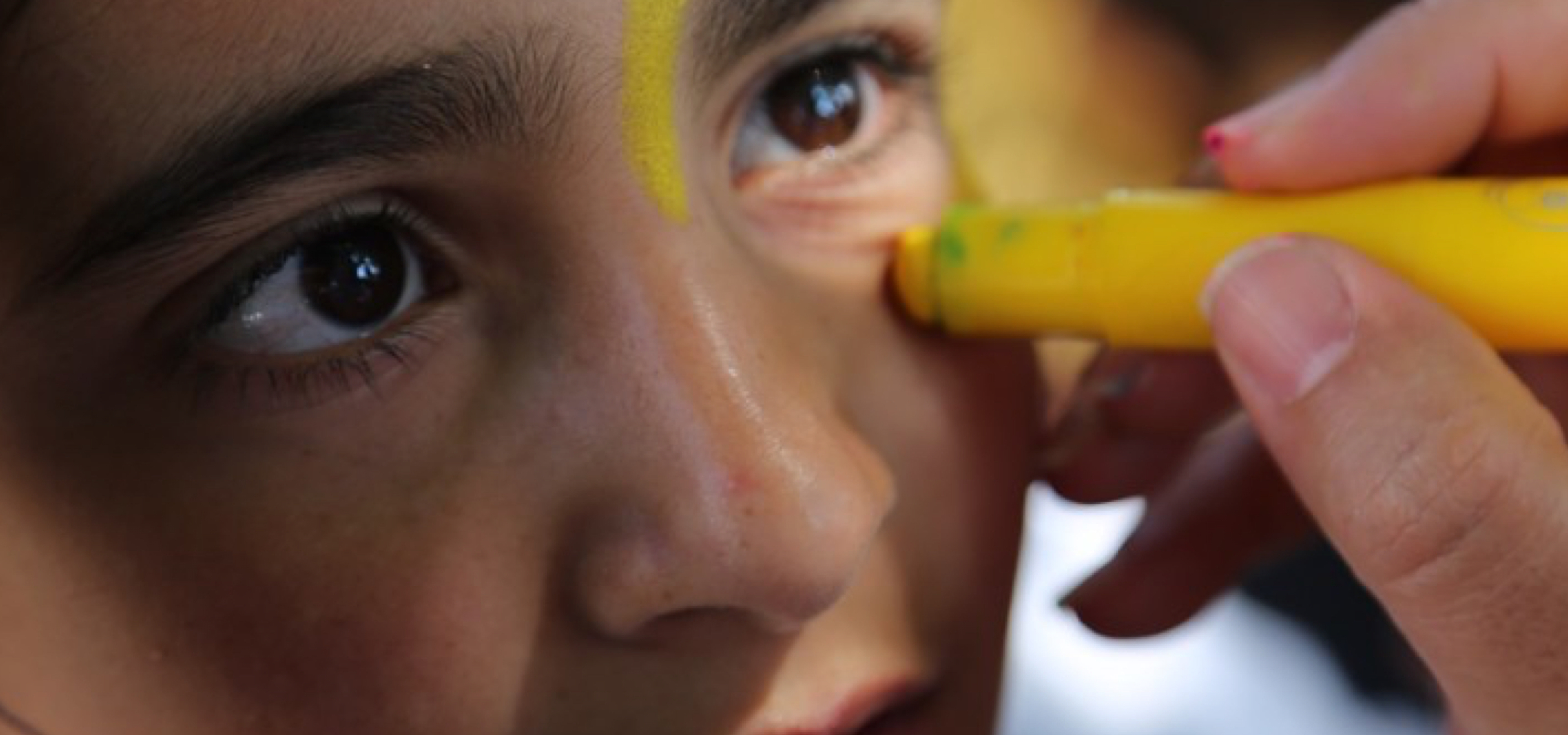 Kid face being drawn on