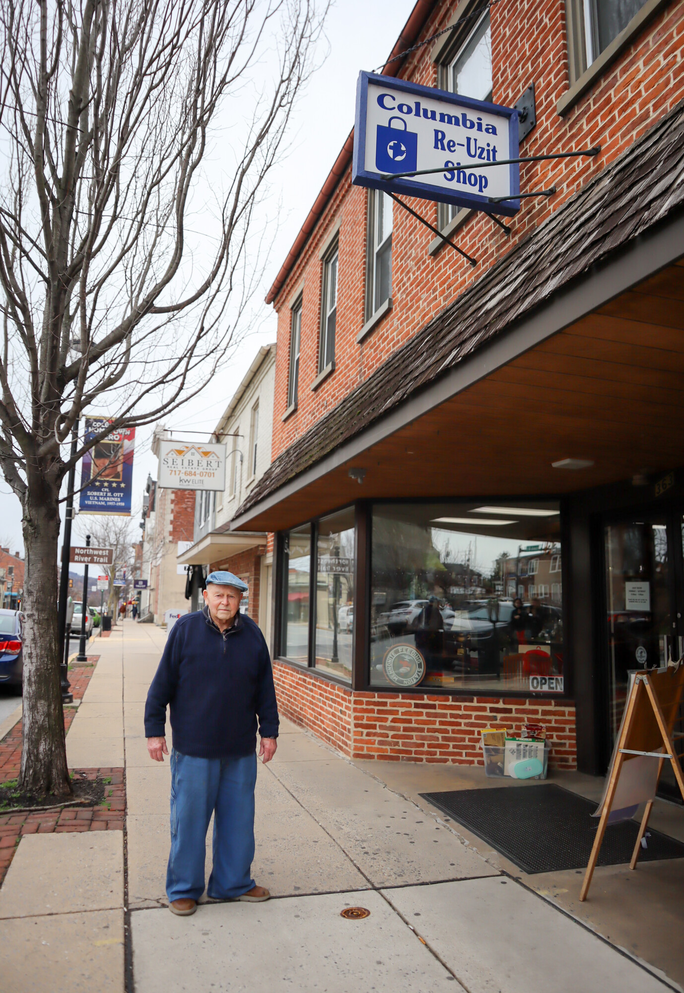 Nelson Hershey stands outside 363 Locust Street, the location of Columbia Re-Uzit Shop, in March 2026.