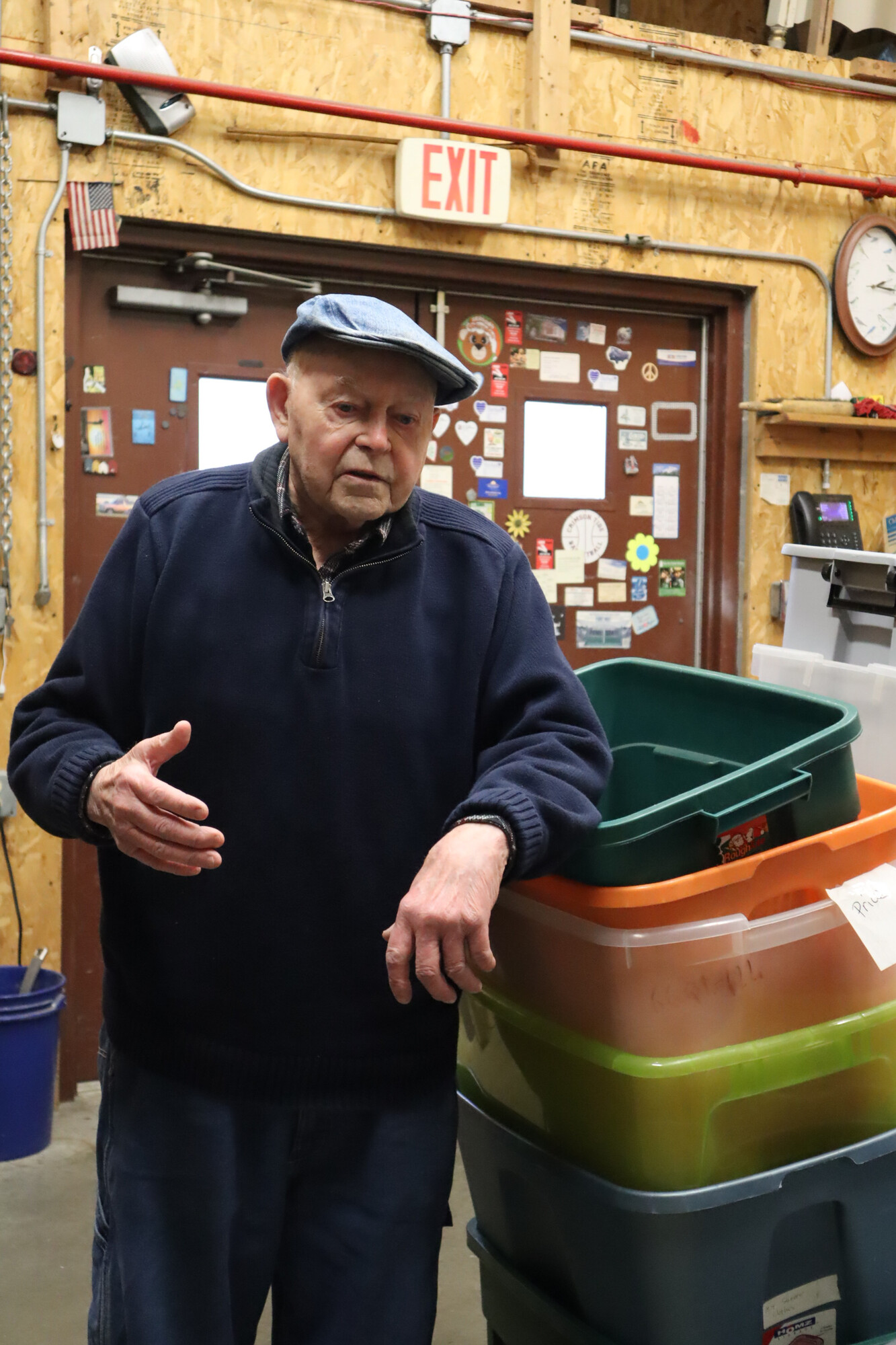Nelson Hershey stands in the workroom at Columbia Re-Uzit Shop and shares about his experiences.