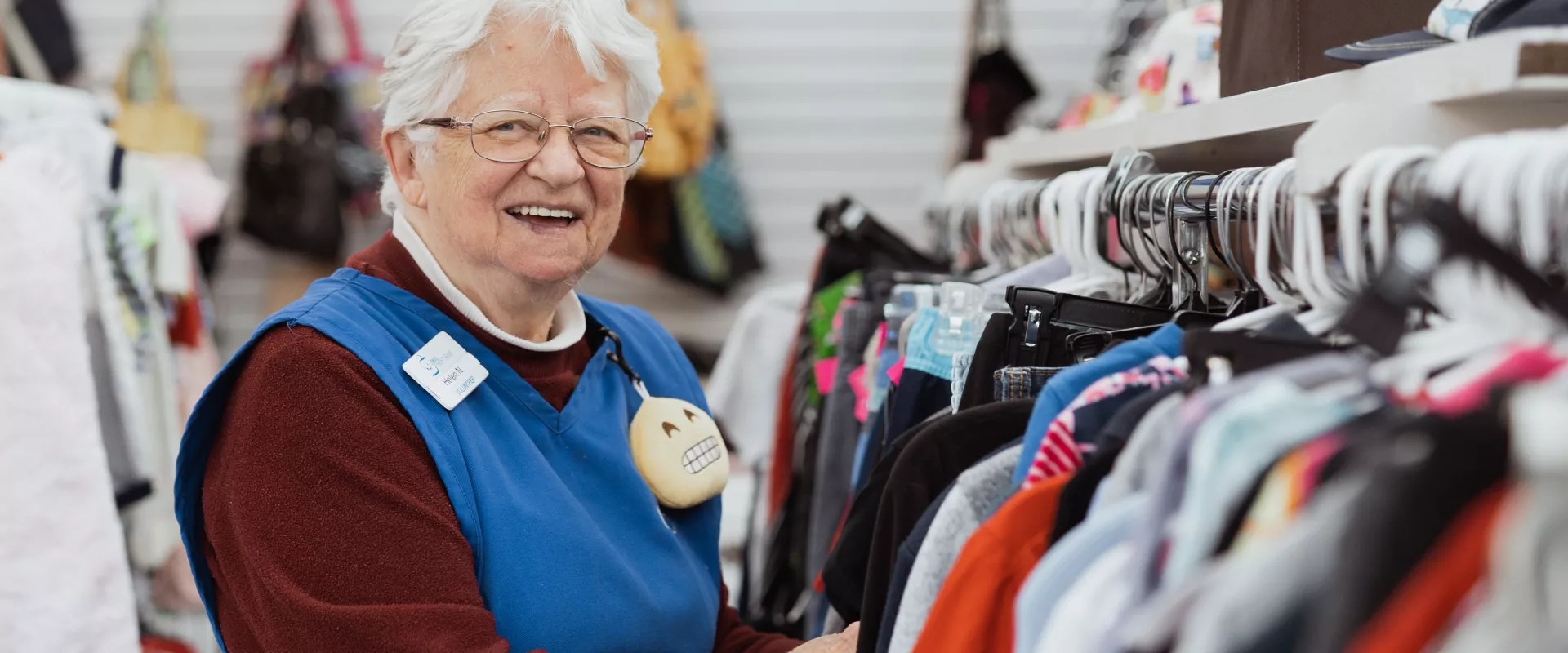 Volunteer working at the MCC Thrift Shop in Mission, BC.
