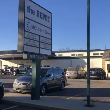 The outside of The Depot thrift shop in Goshen, IN.