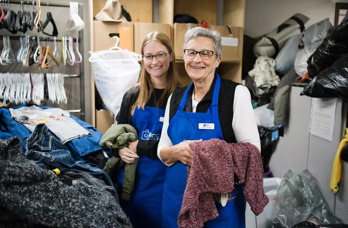 2 volunteers at an MCC Thrift shop